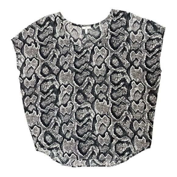 Joie 100% Silk Joann Oversized Sleeveless Top Gray Black Caviar Size L Flowy - Picture 5 of 7